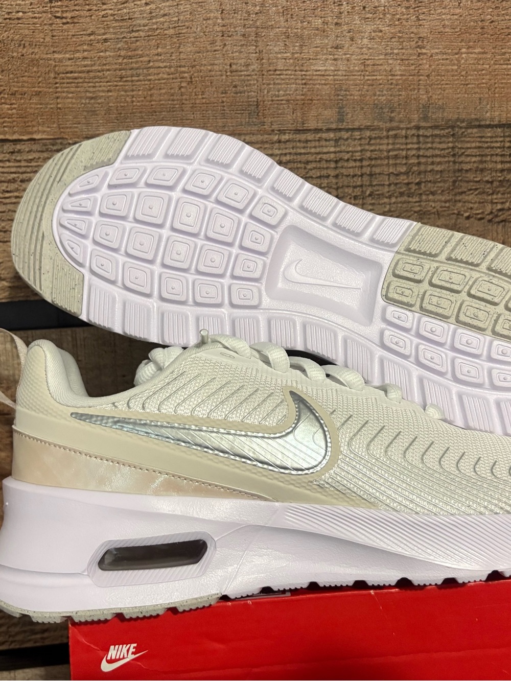 Nike Women’s White and Silver Air-Inspired Athletic Sneakers - Picture 3 of 6
